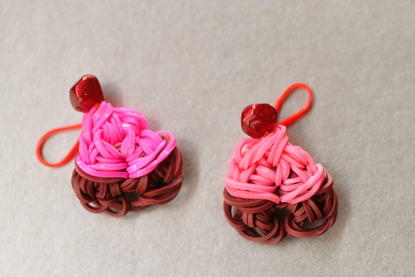 rainbow loom cupcake charms