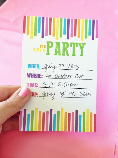 rainbow party invite
