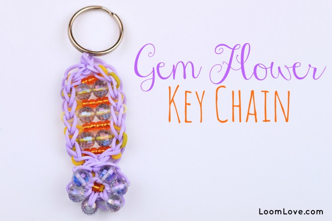 How to Make a Rainbow Loom Gem Flower Key Chain