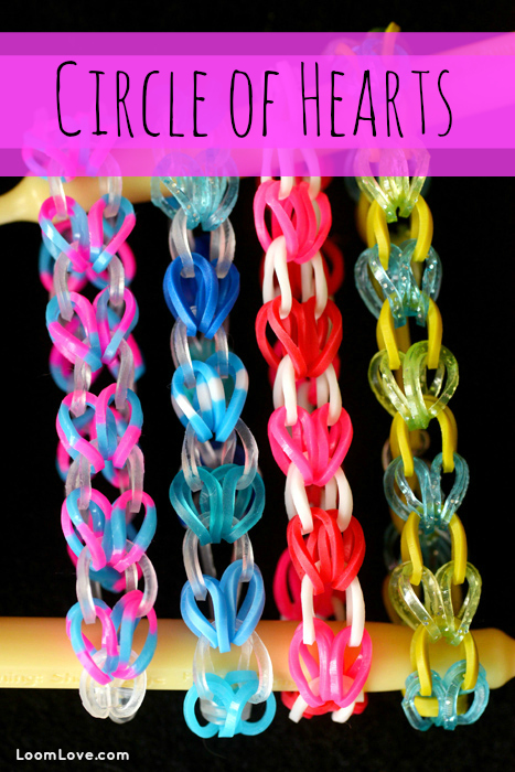 How to Make a Rainbow Loom Circle of Hearts Bracelet